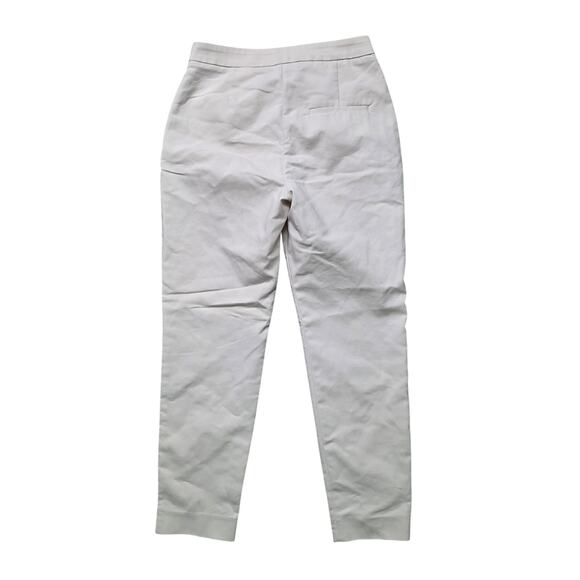 H&M Trouser Pants Women 2 Beige Cotton Blend Stretch Workwear - Picture 3 of 6